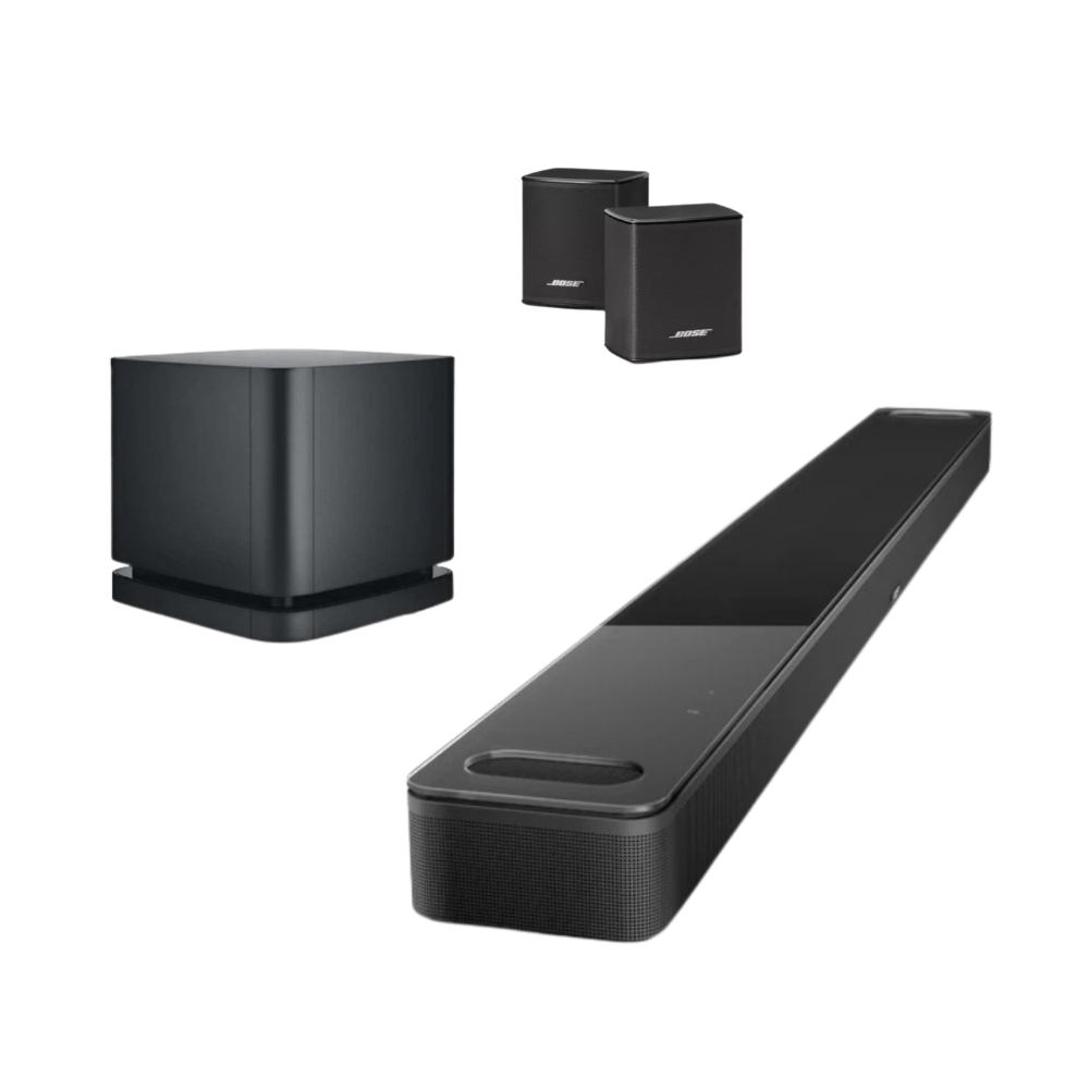 מגוון מוצרי חבילת סראונד עוצמתית Bose - מקרן קול Bose Smart Ultra Soundbar, סאבוופר אלחוטי Bose Bass Module 500, רמקולי סראונד אלחוטיים Bose מגוון מוצרי חבילת סראונד עוצמתית Bose - מקרן קול Bose Smart Ultra Soundbar, סאבוופר אלחוטי Bose Bass Module 500, רמקולי סראונד אלחוטיים Bose